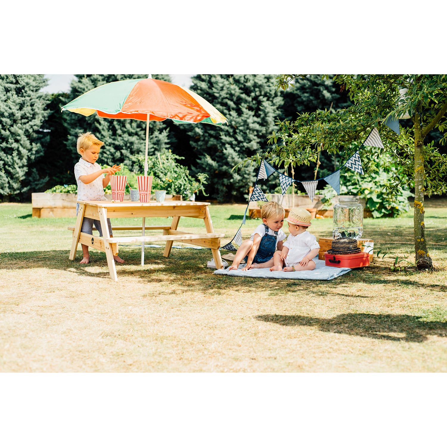 Picknicktisch mit Sonnenschirm Plum