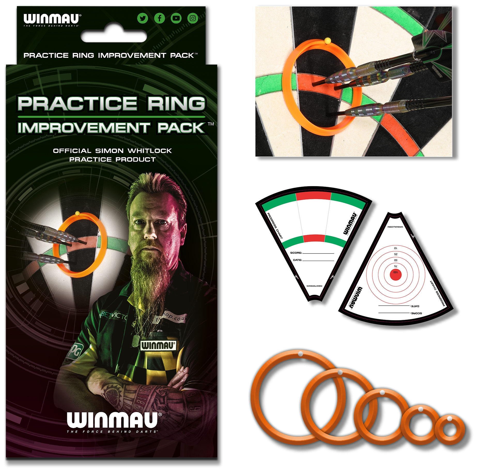 Winmau Simon Whitlock Practice Rings-Trainingsringe 8415