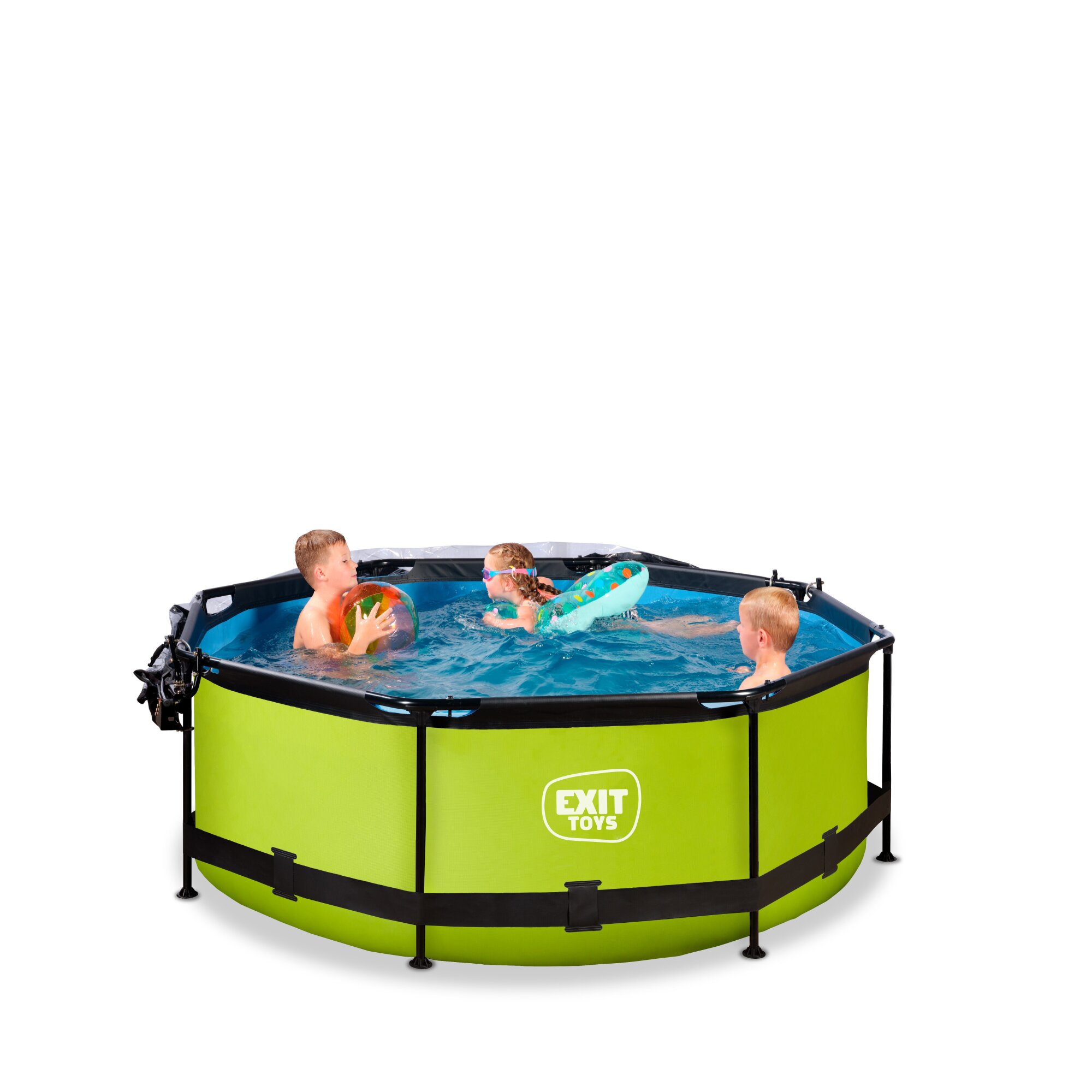 EXIT Lime pool ø244x76cm with filter pump and dome - green