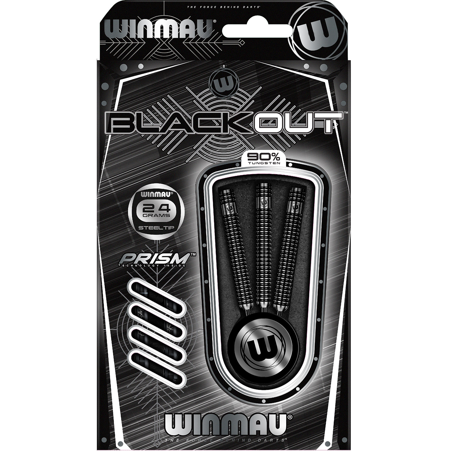 Winmau Blackout steel tip darts 24gr