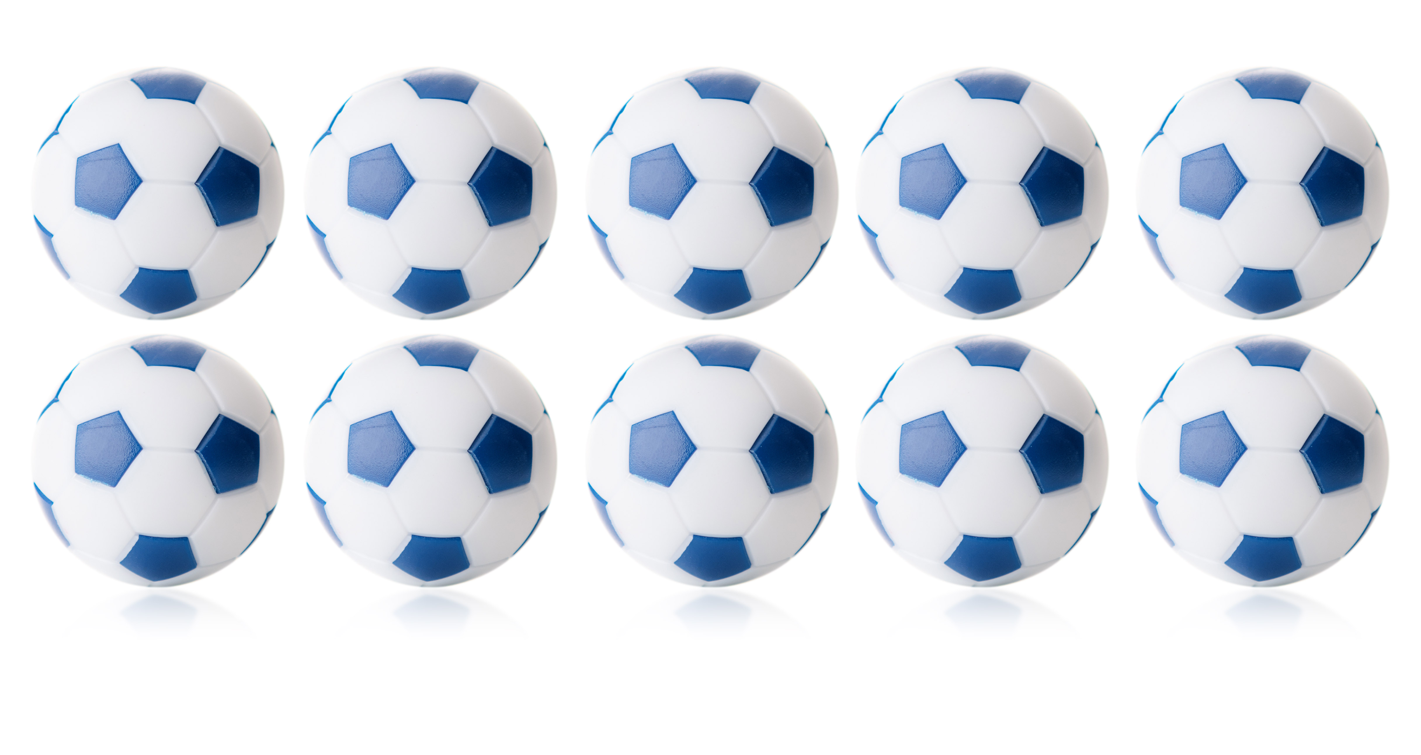 Soccer ball Winspeed by Robertson 35 mm, white / blue, set with 10 pcs.