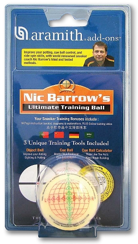 Training Ball Snooker Nic Barrow 52mm with Practice Guide
