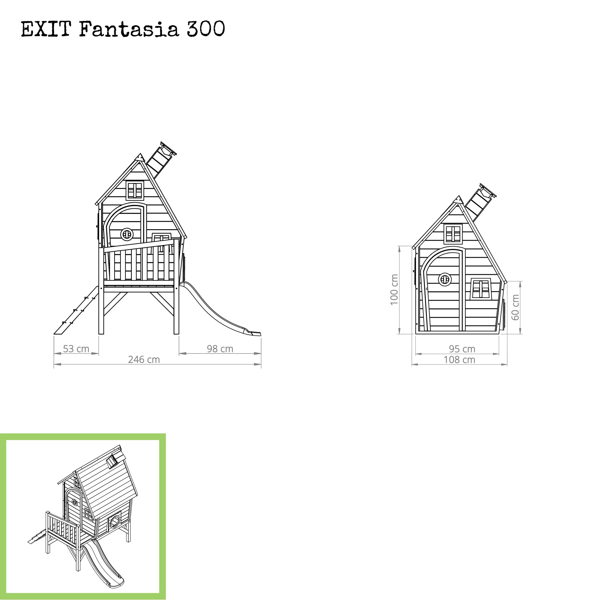 EXIT Fantasia 300 Holzspielhaus - naturel