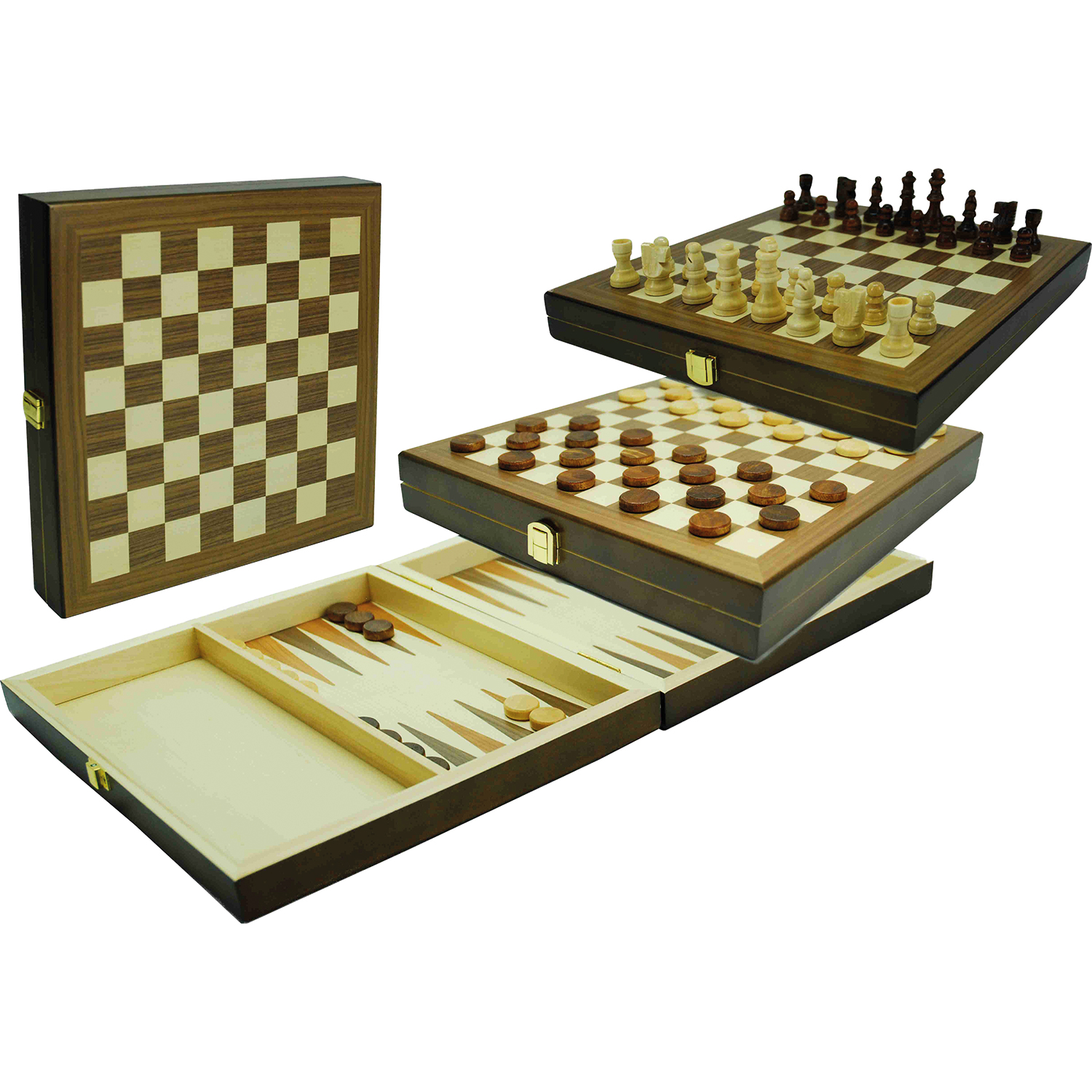 Buffalo Schach, Dame und Backgammon Set