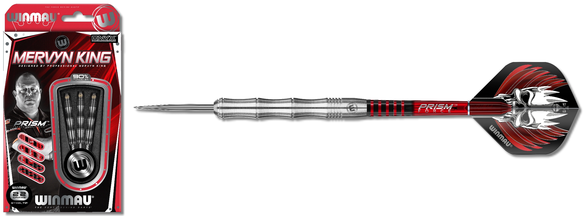 Winmau Mervyn King Steeldart Silver Colour 1071 22 g, 24 g und 26 g