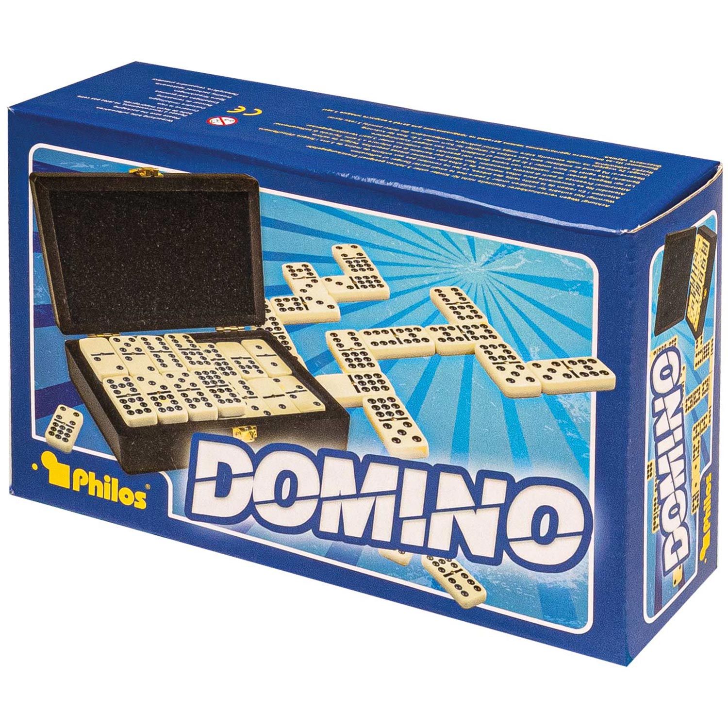 Philos Domino double 9 walnut box 20x12,5cm