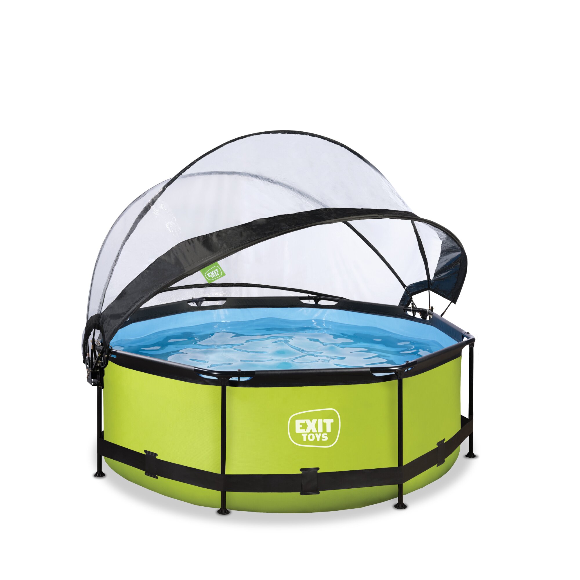 EXIT Lime pool ø244x76cm with filter pump and dome - green