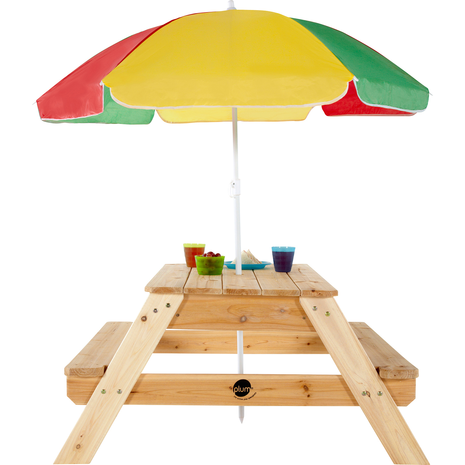 Picnic table with parasol Plum