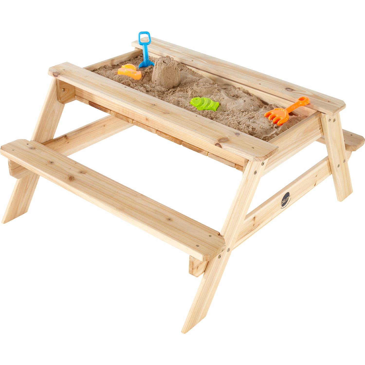 Sand und Picknicktisch Pflaumenholz
