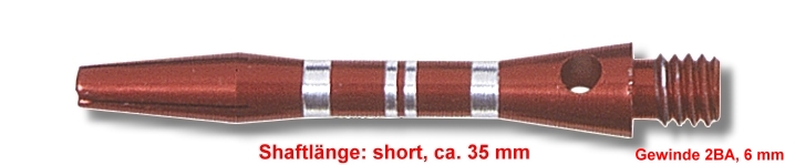 Shaft Alu Stripe short ,ca 35 mm, red