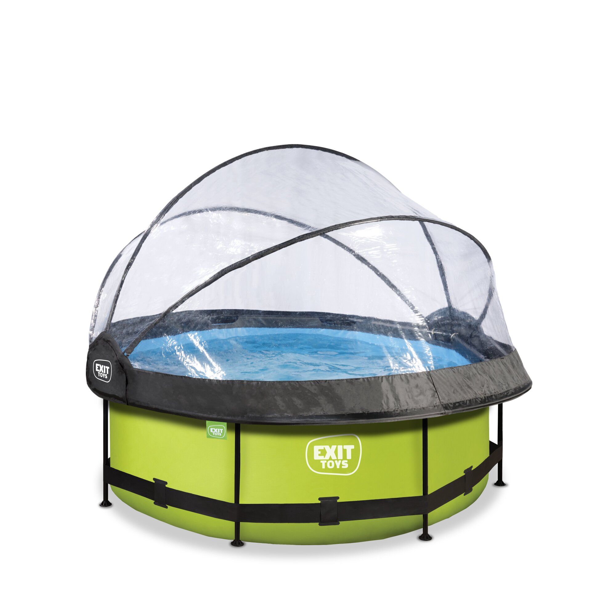 EXIT Lime pool ø244x76cm with filter pump and dome - green