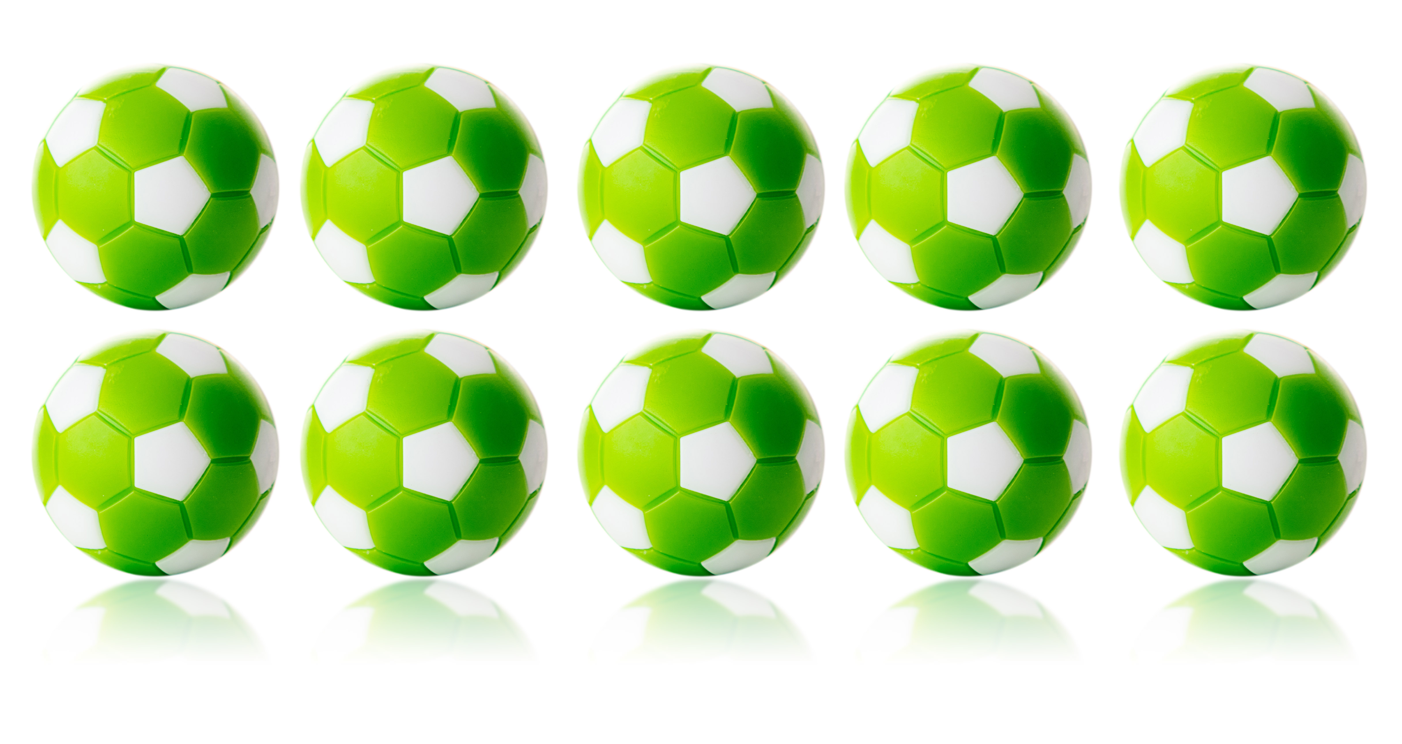 Soccer ball Winspeed by Robertson 35 mm, green / white, set with 10 pcs.