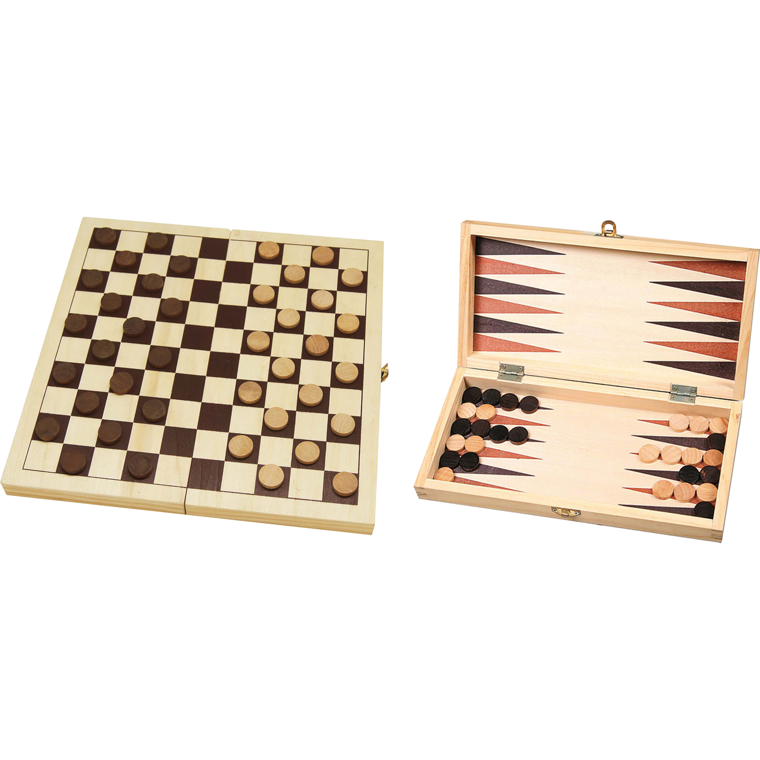 Büffel-Dame und Backgammon-Set 29 x