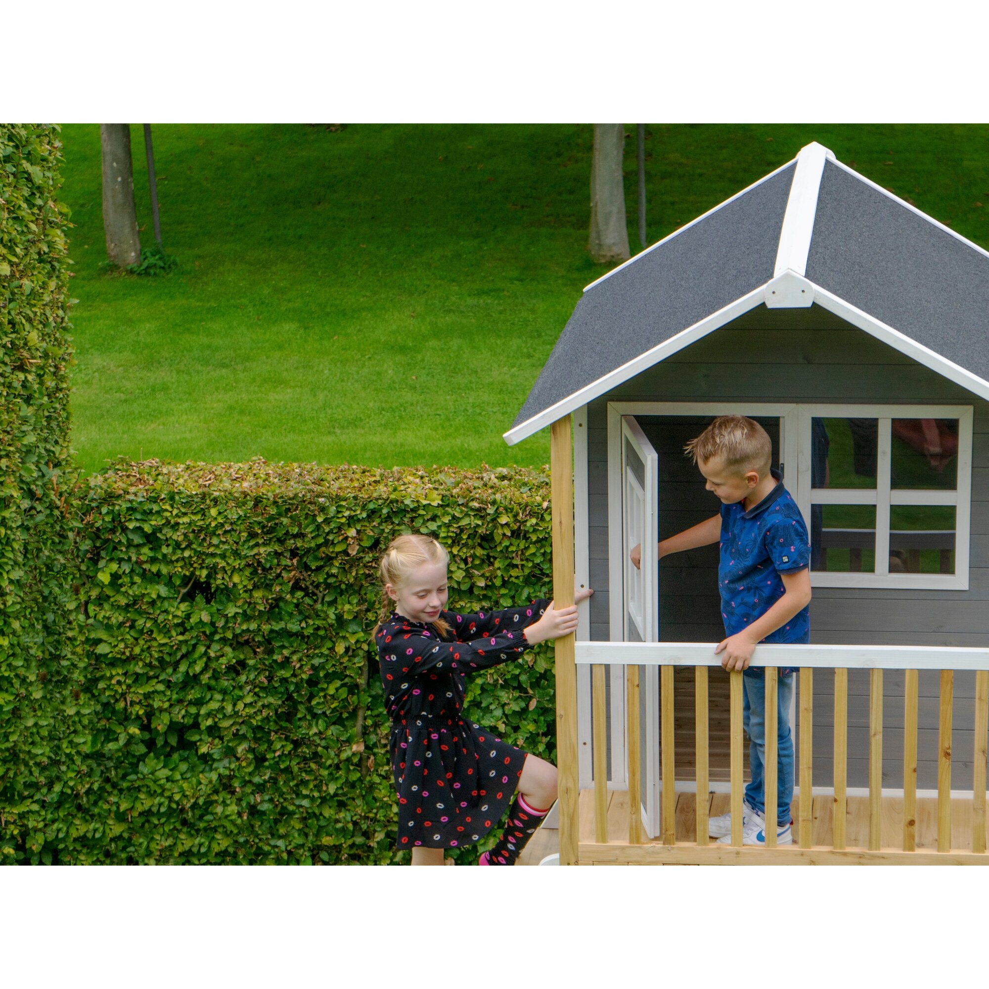 EXIT Loft 300 wooden playhouse - grey