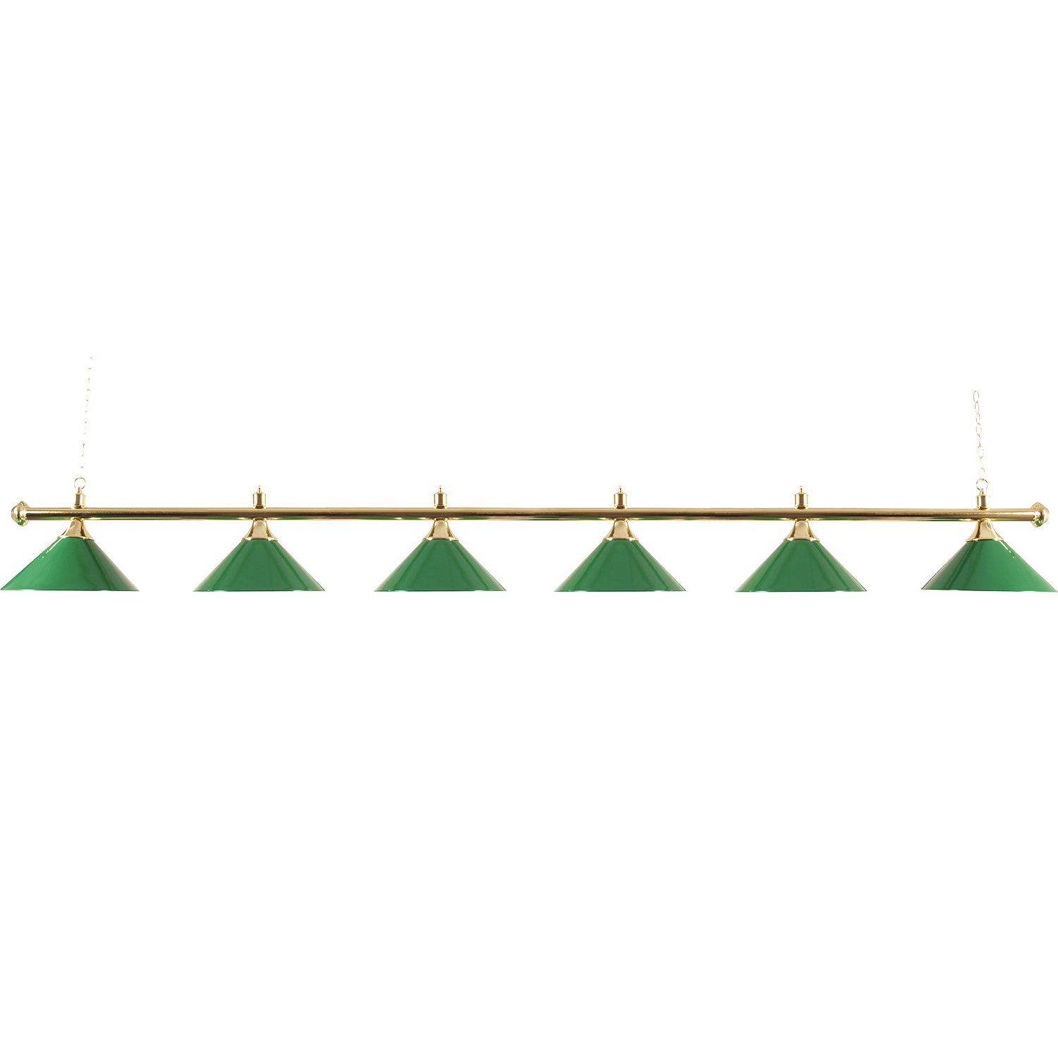 Snooker lamp with 6 shades, brass/green