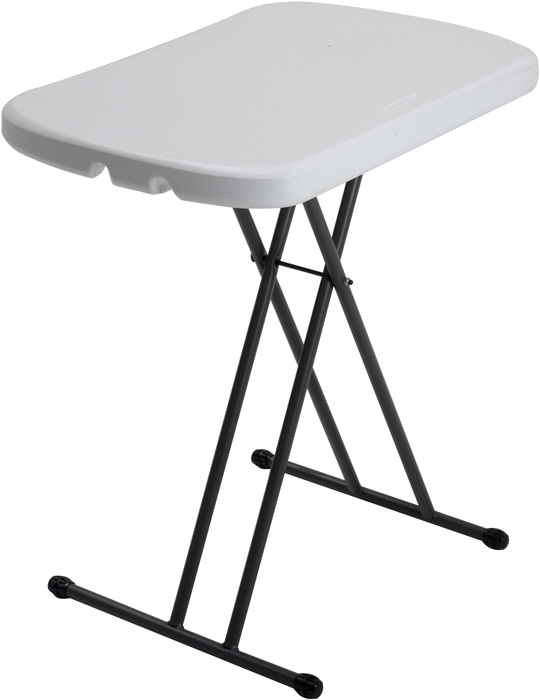 Lifetime folding side table adjustable in height