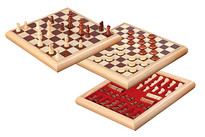 Philos wooden chess-dam set 32x32cm