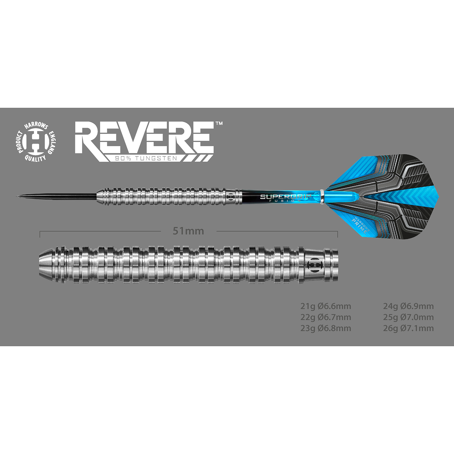 Harrows Revere darts 21 grams