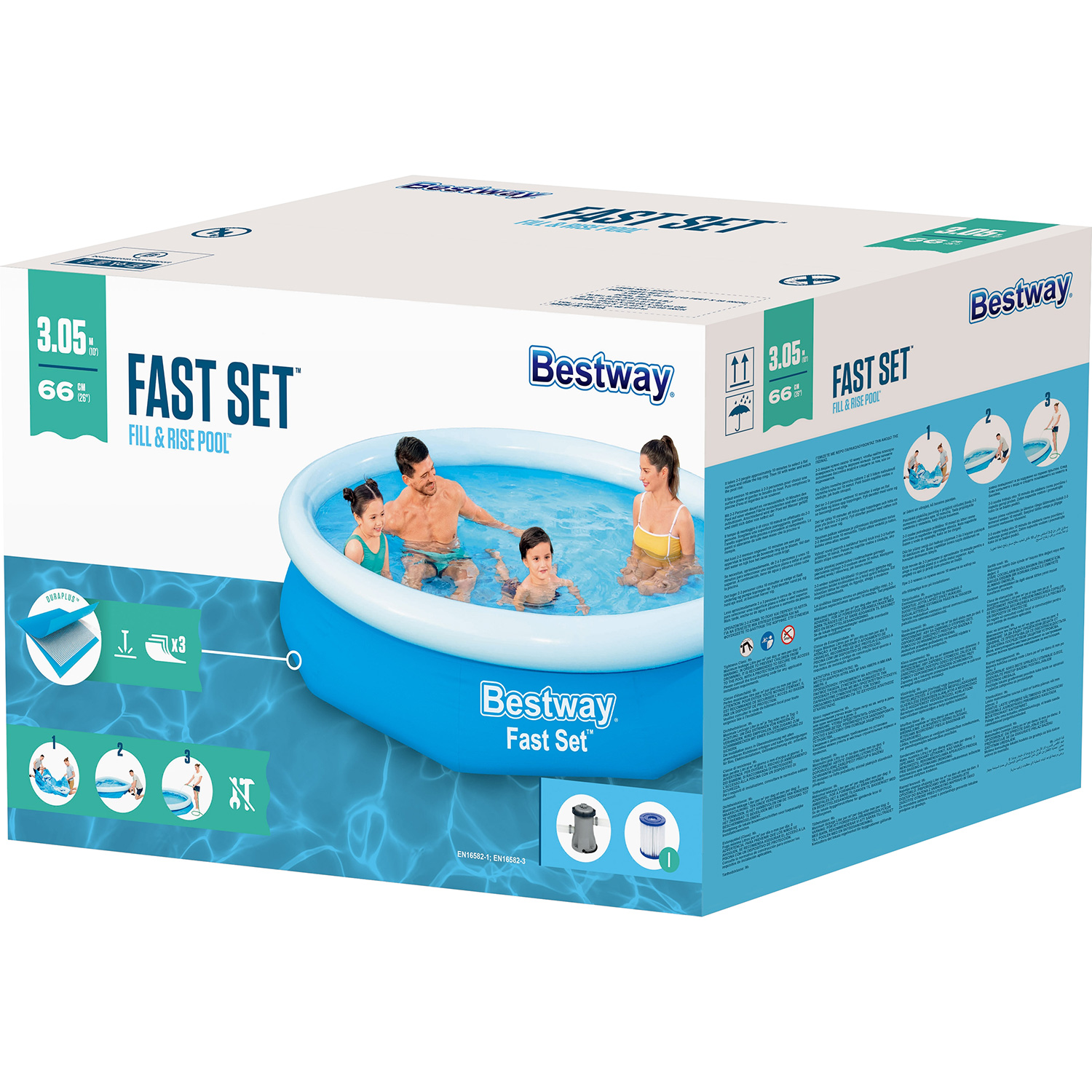 Bestway Fast Set Pool mit Filterpumpe 305 x 66cm